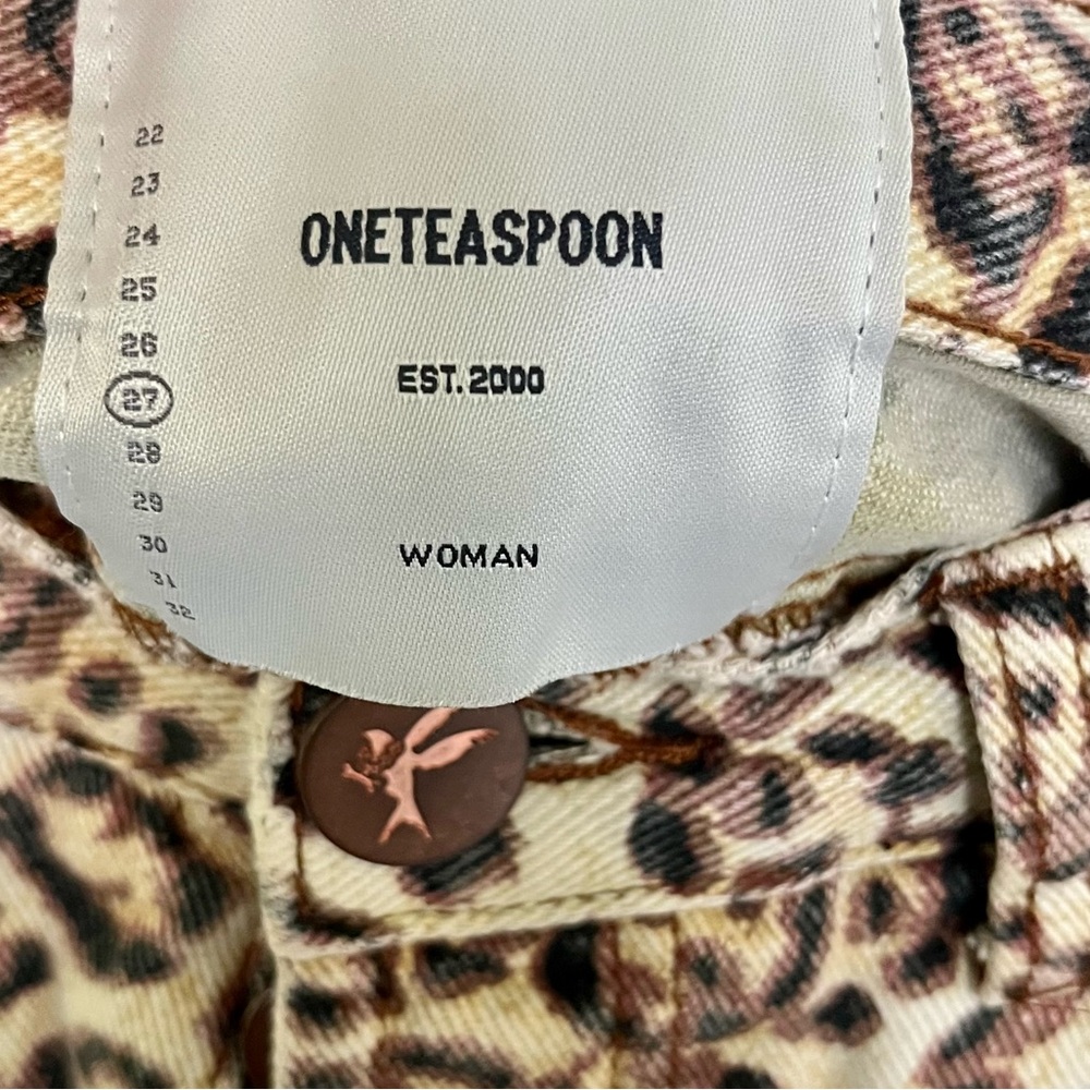 One Teaspoon x Vanguard | Leopard Print Distressed Raw Hem Jean Skirt 27 - Picture 5 of 8